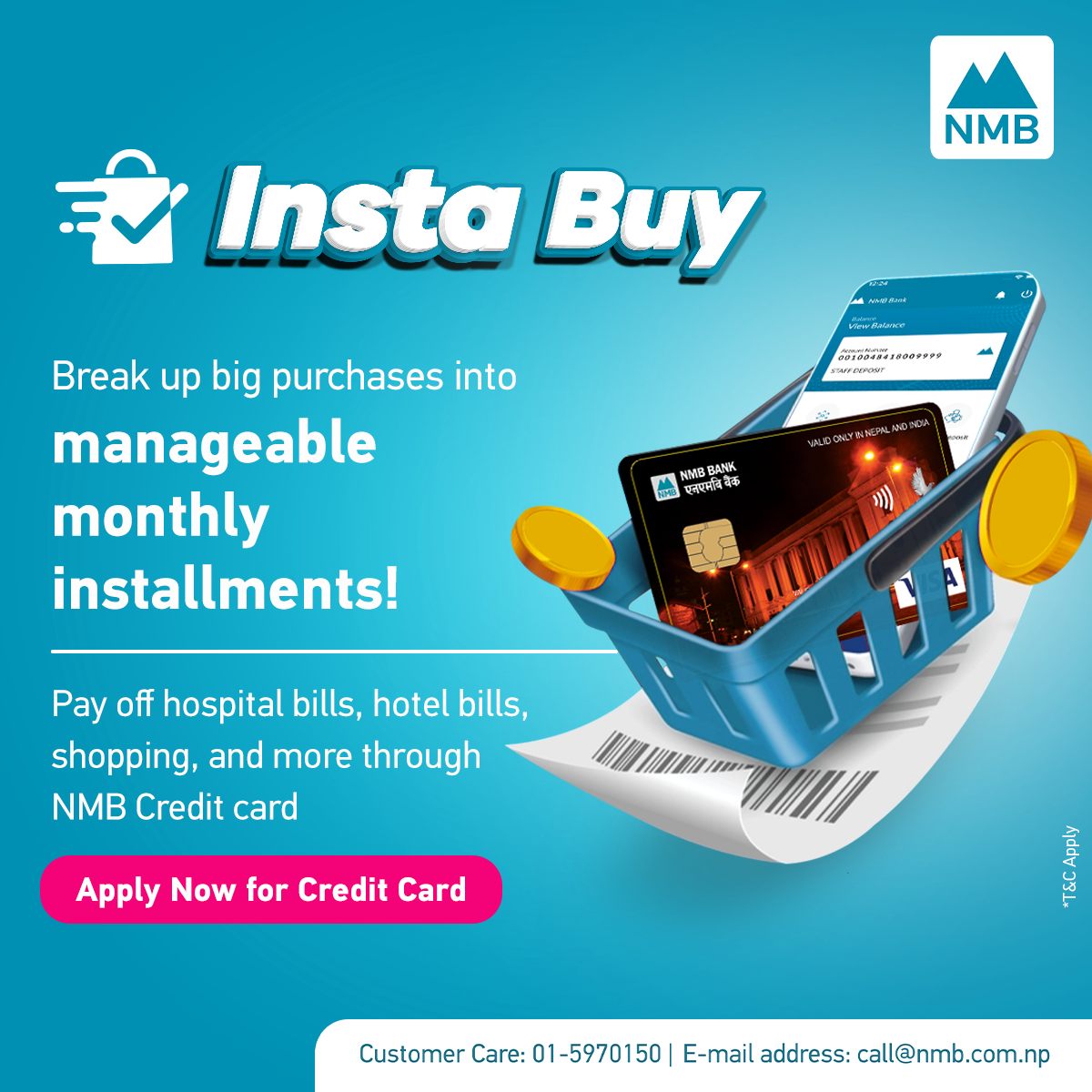 ‘एनएमबि इन्स्टा बाइ’ मार्फत क्रेडिट कार्ड सेवामा एनएमबि बैंकको थप सुविधा