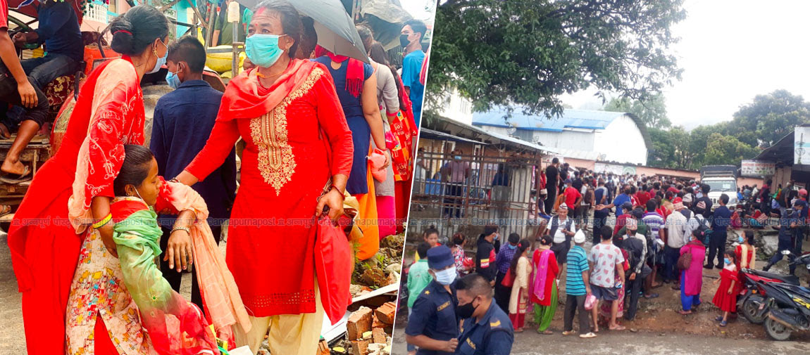 किसानलाई ज्यानभन्दा मलको पीर, भदोरै घाममा लाइन बस्दा बेहोस