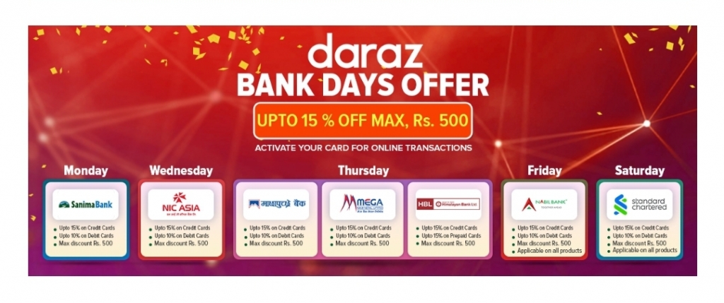 दराजले बैंक डेज अफरमा थप्यो ३ वटा बैंक