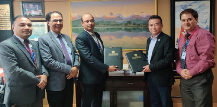 नेपाल एसबिआई बैंक र पोखरा फाइनान्सबीच सम्झौता