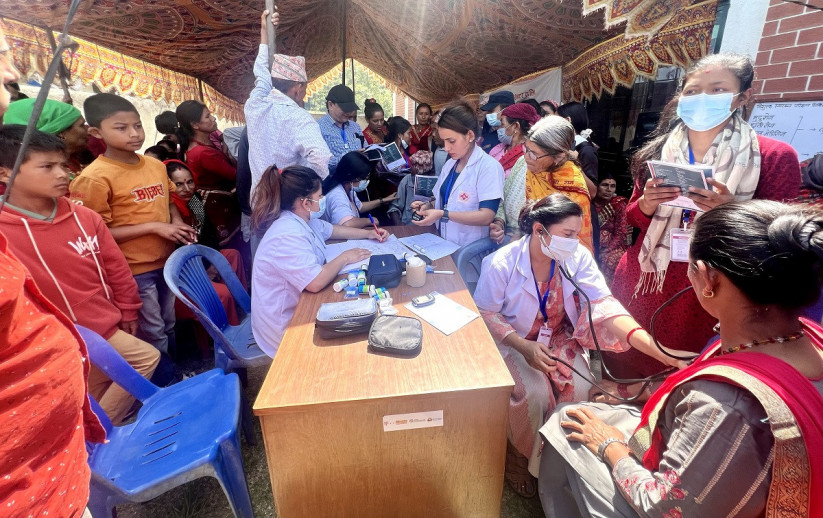 नुवाकोटको फाँटपौवामा गरिमा विकास बैंकको बृहत निःशुल्क स्वास्थ्य शिविर