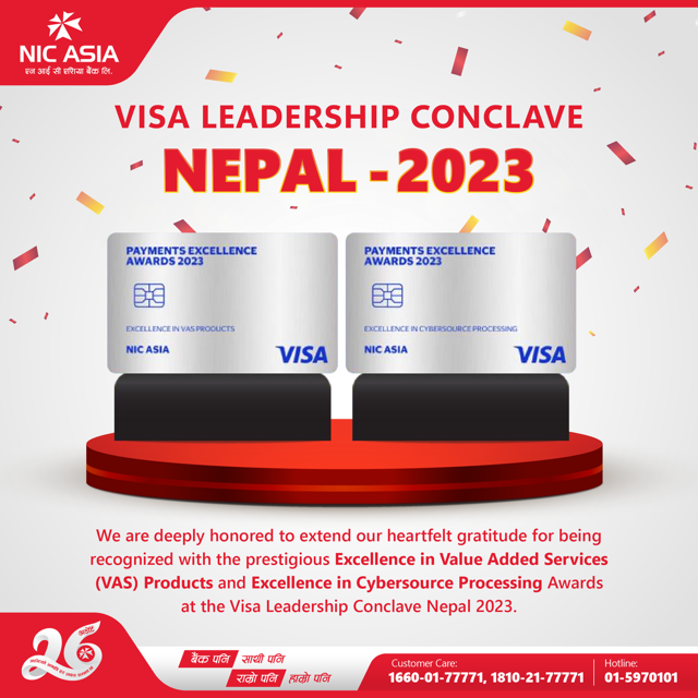 एनआईसी एशिया बैंकले प्राप्त गर्‍यो पेमेन्ट्स एक्सिलेन्स अवार्ड