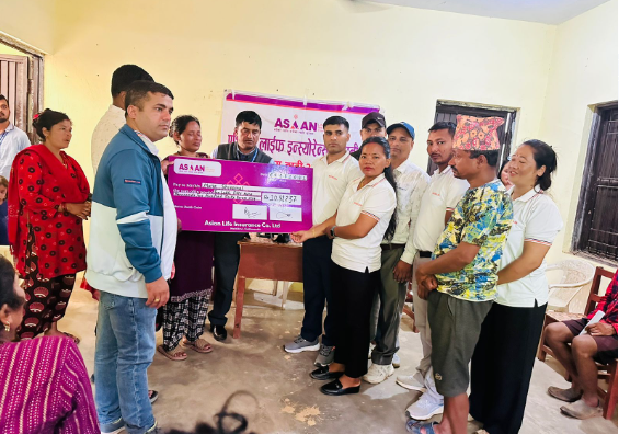 एशियन लाइफद्वारा १० लाख ५९ हजार रुपैयाँ मृत्यु दाबी भुक्तानी
