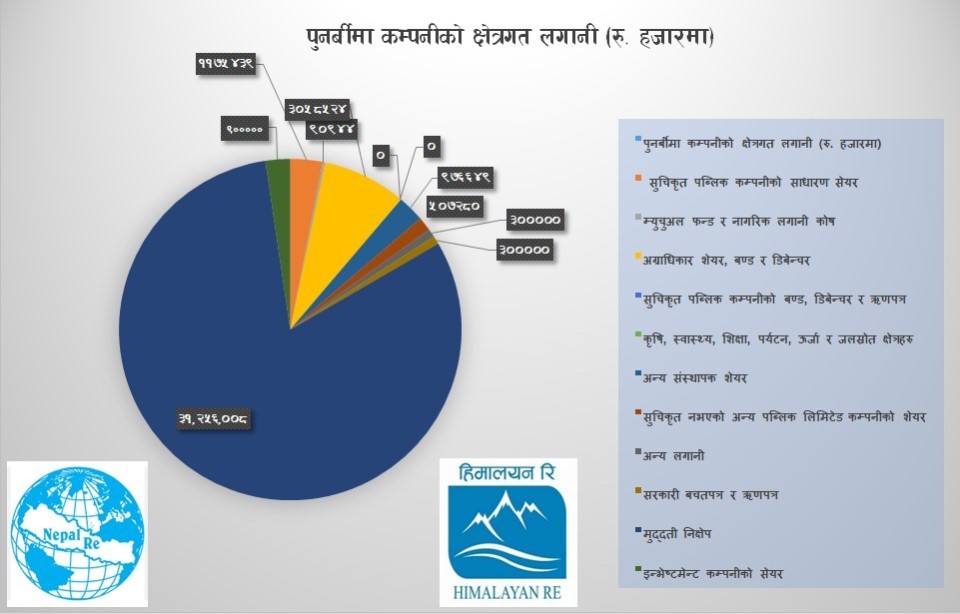 नेपाल रि र हिमालयन रि इन्स्योरेन्सको ८१% रकम मुद्दती निक्षेपमा