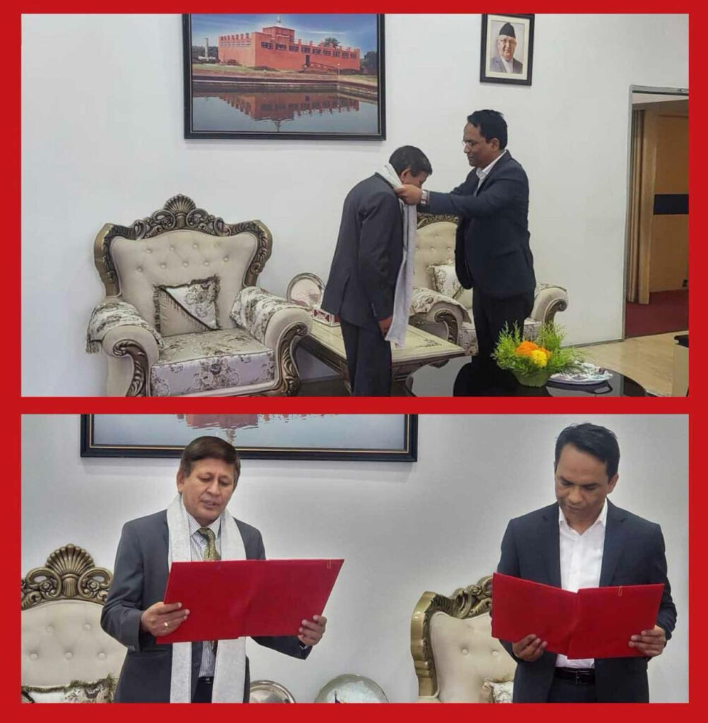 प्रभु बैंकका सञ्चालक समितिका अध्यक्ष कार्कीले सम्हाले जिम्मेवारी, गभर्नरसामु लिए शपथ