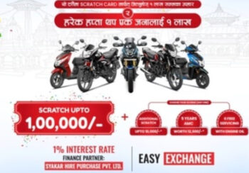 होन्डाको दशैं अफर : साप्ताहिक १ लाख नगद