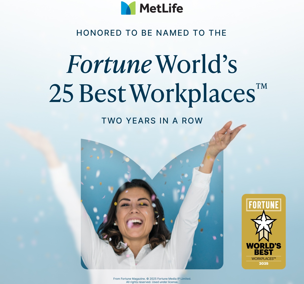 मेटलाइफ २०२५ मा फर्च्युन वल्र्डको उत्कृष्ट २५ कार्यस्थलको रूपमा सम्मानित