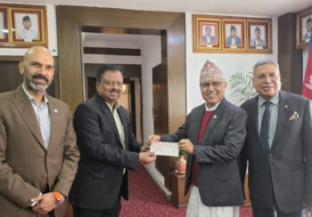 नेपाल लाइफद्वारा भौतिक पूर्वाधार पुननिर्माण कोषमा १ करोड ५० लाखको सहयोग