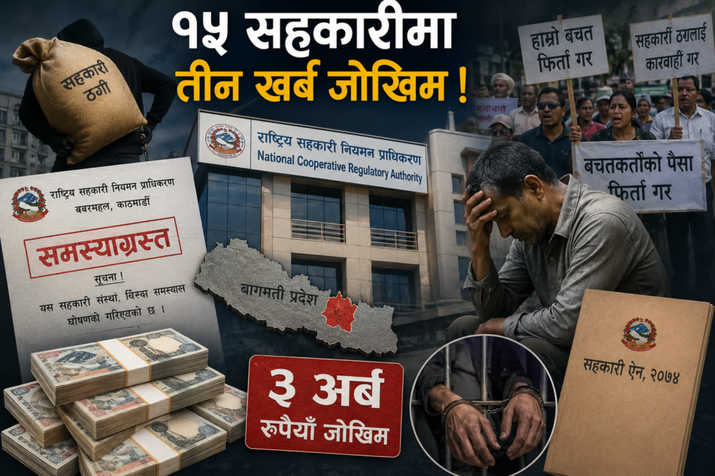 १५ सहकारीमा तीन खर्ब जोखिम !
