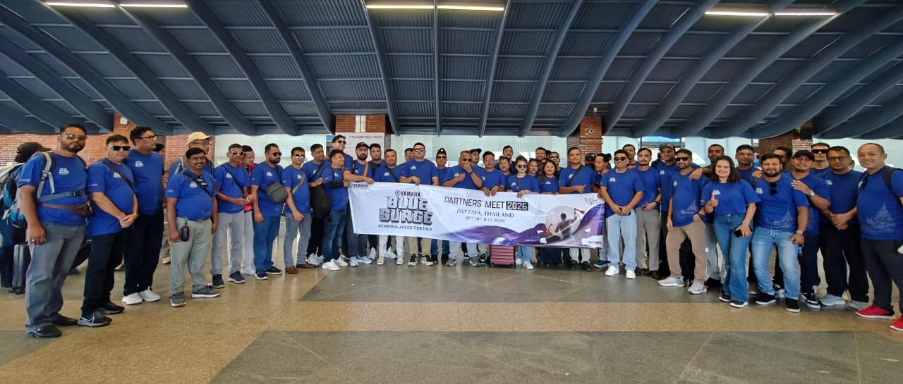 यामाहा नेपाल टिम र डिलर नेटवर्क ‘ब्लु सर्ज – पावरिङ अहेड टुगेदर’ पार्टनर्स मिट २०२६ मा सहभागी हुनपटाया, थाइल्यान्ड प्रस्थान